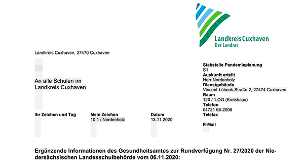 Anschreiben Gesundheitsamt Cuxhaven Anschreiben Gesundheitsamt Cuxhaven