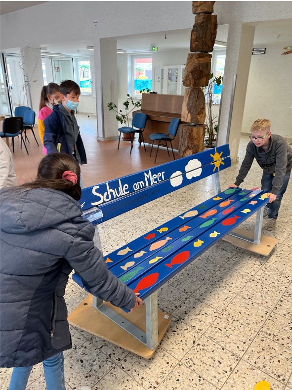 Eine Wanderbank in Cuxhaven Eine Wanderbank in Cuxhaven