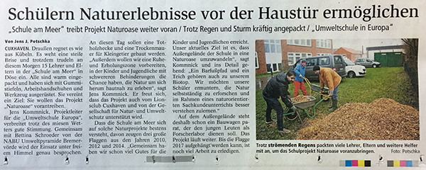 Artikel über unseren Aktionstag in den Cuxhavener Nachrichten Artikel über unseren Aktionstag in den Cuxhavener Nachrichten