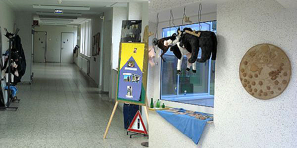 Zentral in der Schule befindet sich eine große Halle, in der jeden Montagmorgen ein gemeinsamer Morgenkreis mit allen Schülern und Lehrkräften stattfindet und auch jeden zweiten Freitag im Monat eine von Schülern gestaltete Disco. Zentral in der Schule befindet sich eine große Halle, in der jeden Montagmorgen ein gemeinsamer Morgenkreis mit allen Schülern und Lehrkräften stattfindet und auch jeden zweiten Freitag im Monat eine von Schülern gestaltete Disco.