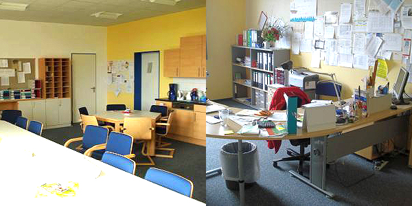 Zentral in der Schule befindet sich eine große Halle, in der jeden Montagmorgen ein gemeinsamer Morgenkreis mit allen Schülern und Lehrkräften stattfindet und auch jeden zweiten Freitag im Monat eine von Schülern gestaltete Disco. Zentral in der Schule befindet sich eine große Halle, in der jeden Montagmorgen ein gemeinsamer Morgenkreis mit allen Schülern und Lehrkräften stattfindet und auch jeden zweiten Freitag im Monat eine von Schülern gestaltete Disco.